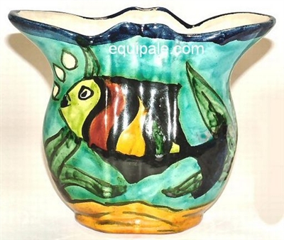 80517-F Talavera Flower Vase Fish Design