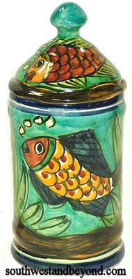 80559-F Talavera Ginger Jar - Fish Design