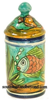 80559-F2 Talavera Ginger Jar - Fish Design