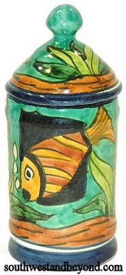 80559-F3 Talavera Ginger Jar - Fish Design