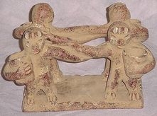 80609 Pre-Columbian 4 men Holding Vases