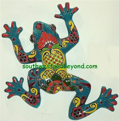 80687-08 Mexican Talavera Frog Wall Art Frog - Medium