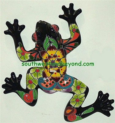 80687-16 Mexican Talavera Frog Wall Art Frog - Medium