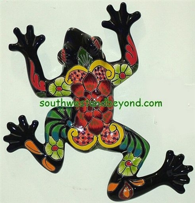 80687-19 Mexican Talavera Frog Wall Art Frog - Medium