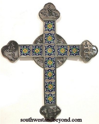 80687-A02 Cross - Talavera Tiled Wall Cross