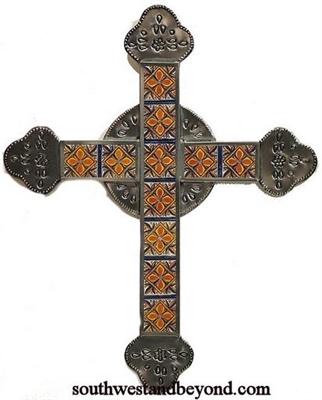 80687-A06   Cross - Talavera Tiled Wall Cross