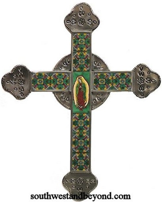 80687-A08   Cross - Talavera Tiled Wall Cross