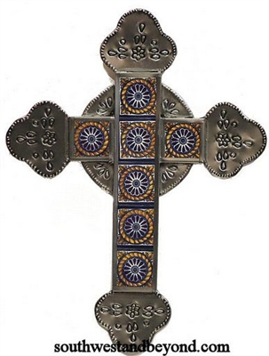 80687-B03 Cross - Talavera Tiled Wall Cross