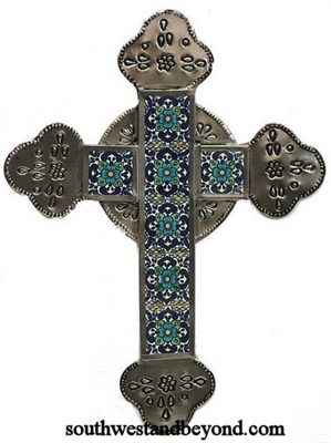 80687-B05 Cross - Talavera Tiled Wall Cross