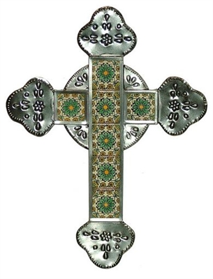 80687-B12 Cross - Talavera Tiled Wall Cross