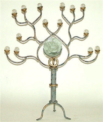 01-998 Tree Candle Holder Iron and Glass Art Work