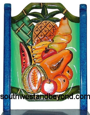 Color 18 -Chair - Tropical Fruit Design    - Hand Carved Painted