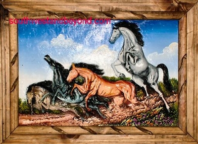 FP09 Wild Horses Scene Acrylic Painting