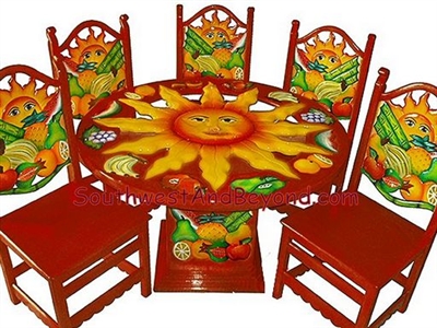 001b -  Tropical Fruit & Sun Table Sets â€“ Hand Painted - 050