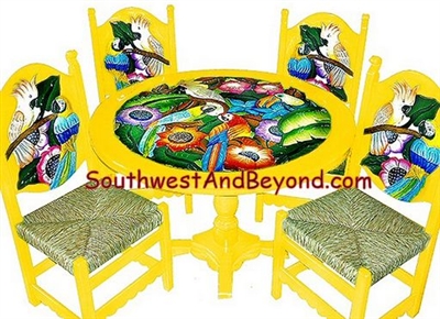001b - Tropical Bird Flower Table Sets â€“ Hand Painted - 052