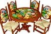 Carved Hand Painted Mexican Table Sets