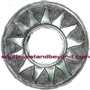 Mexican Round Silver Color Sun Design Tin Frame