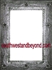 33426 Silver Tin Frame Mirror Rectangular Shape