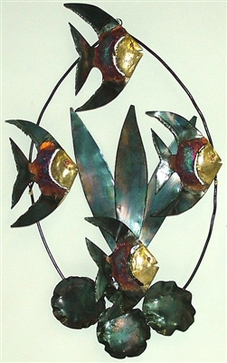 Tin coppered wall and table art animals, fish and southwest themed wall and table dÃ©cor.