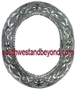 Oval Mexican Tin Framed Mirror Silver Color