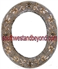 Mexican Oval Tin Framed Mirror - Coffee Cream Color
