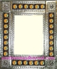 rectangular 25"x21" tin framed hand hammered mirror with talavera tiles - silver color