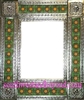 rectangular 25"x21" tin framed hand hammered mirror with talavera tiles - silver color