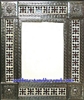 rectangular 25"x21" tin framed hand hammered mirror with talavera tiles - silver color