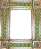 rectangular 21"x15" tin framed hand hammered mirror with talavera tiles - coffee cream color