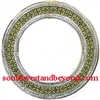 Mexican Round Tin Framed Mirror With Talavera Tiles - Silver