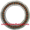 Mexican round tin framed mirror with talavera tiles - silver