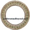 Mexican Round Tin Framed Mirror with Talavera Tiles - Coffee Cream Color