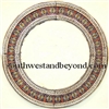 Mexican Round Tin Framed Mirror with Talavera Tiles - Coffee Cream Color