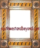 rectangular 21"x25" tin framed hand hammered mirror with talavera tiles - copper color