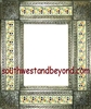 Mirror Tin Framed Talavera Tiled mirror with Flower Corners