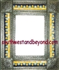 Mirror Tin Framed Talavera Tiled mirror with Flower Corners