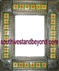 Mirror Tin Framed Talavera Tiled mirror with Flower Corners