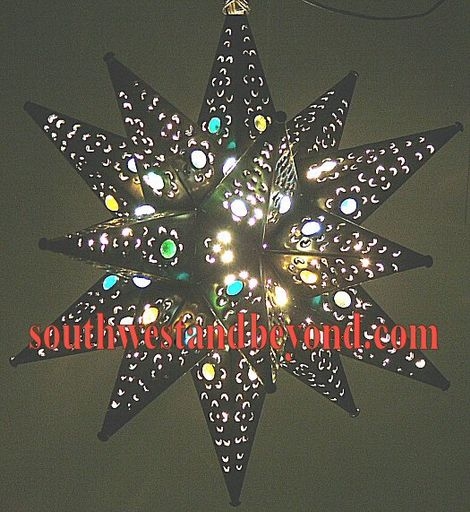 Mexican Tin Hanging Stars Rustic Star, Mexican Tin Ceiling Light Fixtures