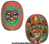 Mexican folk art clay wall masks