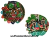 Mexican folk art clay wall masks