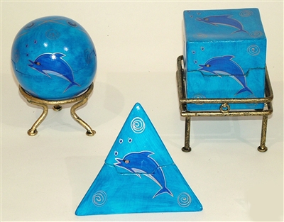 513A Candle Geometric Set Dolphin Design