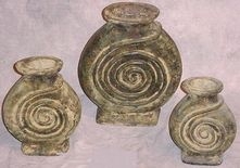 80402 Clay 3pc Pottery Set - Spiral Design Vase Set
