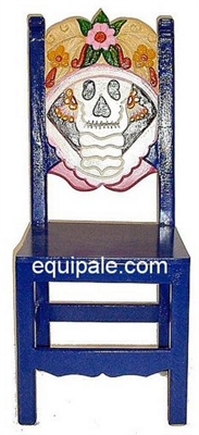 Color 06 - Chair - Chair - Day of The Dead Design - Hand Carved Painted