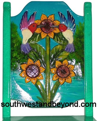Color 09- Chair - Hummingbird SunFlower Design - Hand Carved Painted
