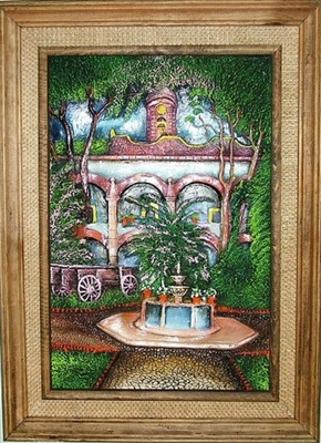 Pueblo Scene Acrylic Painting