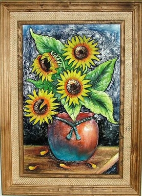 Pueblo Scene Acrylic Painting